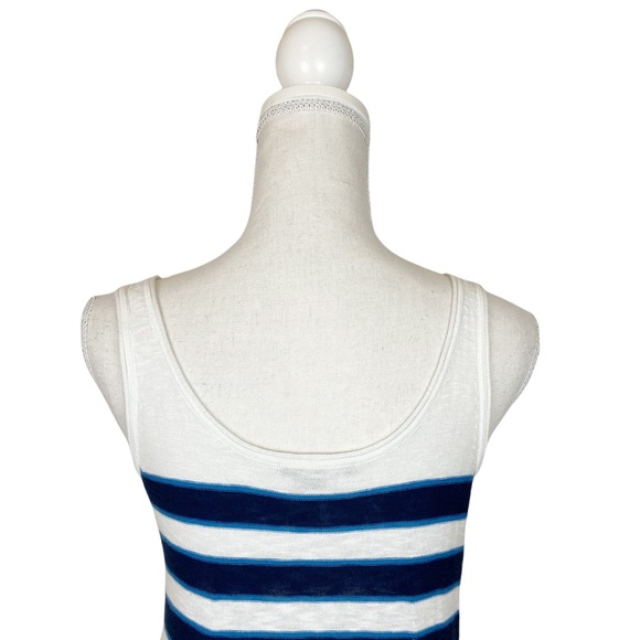 Vince Graduating-Stripes Sleeveless Maxi Dress Blue and White Cotton Size Small - Picture 5 of 8